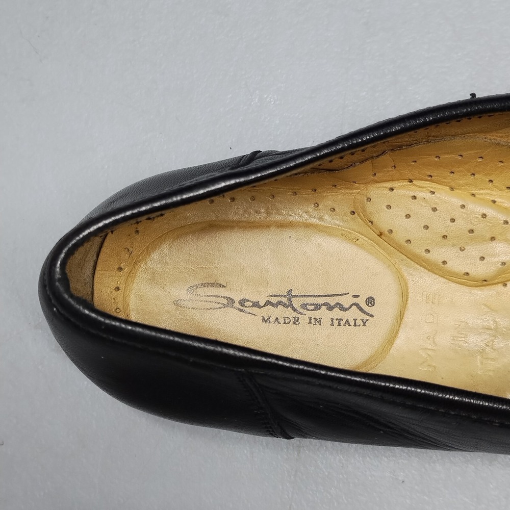 Santoni Black Leather Penny Loafers - Picture 15 of 16